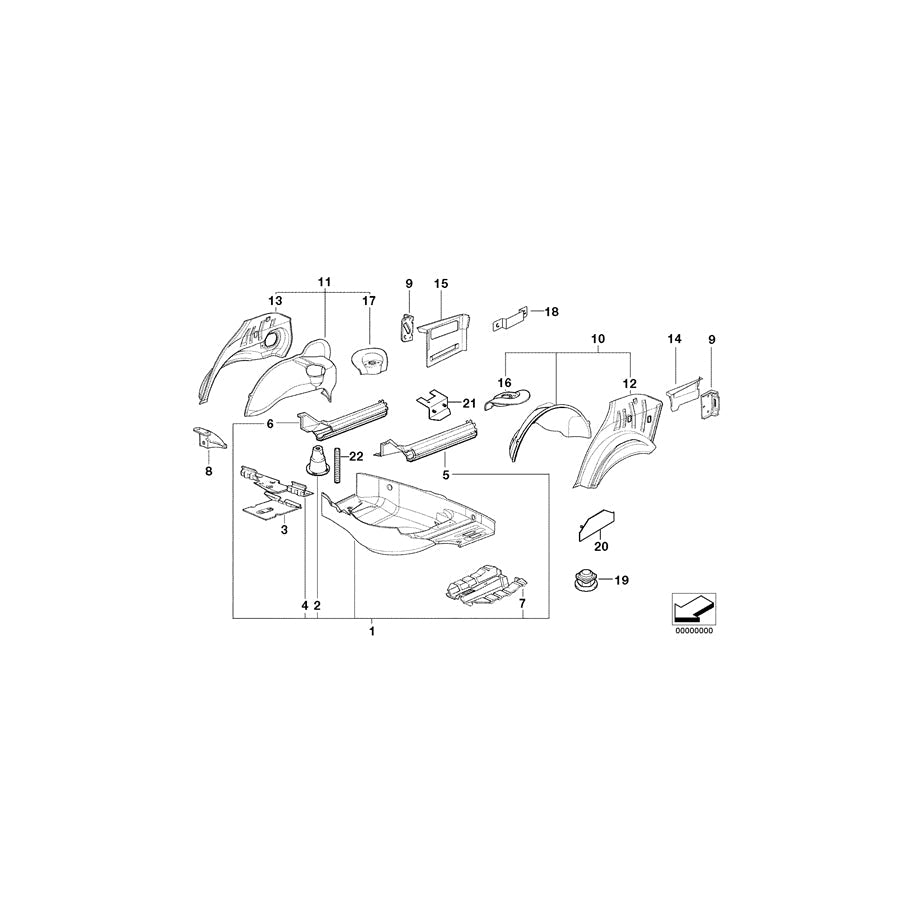 Genuine BMW 41128122351 E36 Trunk Floor (Inc. 325tds) 1 | ML Performance US Car Parts