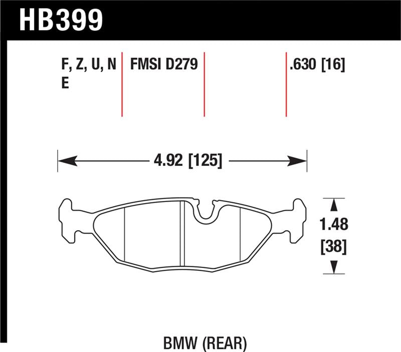 Hawk Performance Hawk 91 BMW 318i E30 All DTC-70 Rear Brake Pads