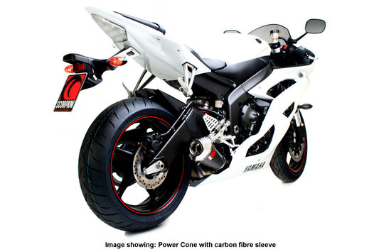 Scorpion EYA73SEO Yamaha YZF-R6 Power Cone Slip-On - Polished Stainless Steel Sleeve | ML Performance US US