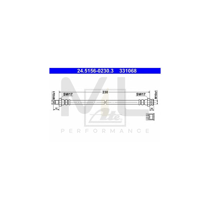 ATE 24.5156-0230.3 Brake Hose 230mm, M10x1
