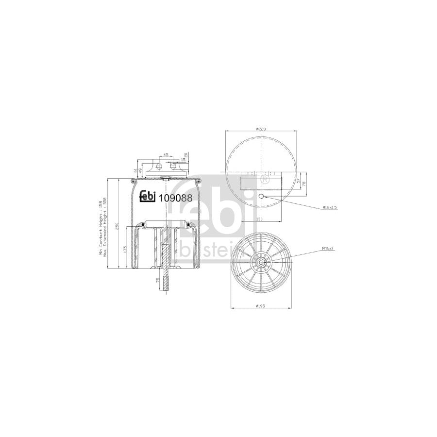 Febi Bilstein 109088 Boot, Air Suspension