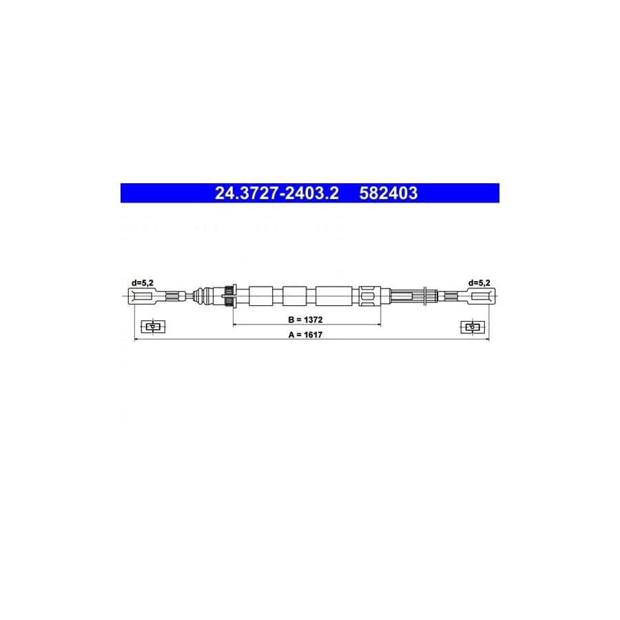 ATE 24.3727-2403.2 Hand Brake Cable for Lada Samara