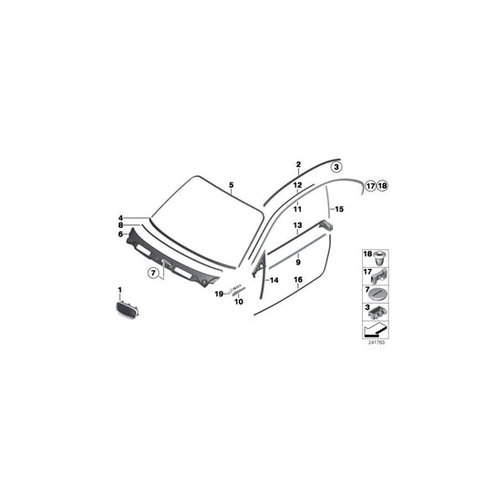 Genuine BMW 51132996072 E82 Roof Frame Strip, Right ALU MATT (Inc. 123d, 120i & 135i) | ML Performance US Car Parts