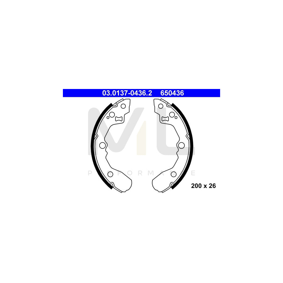 ATE 03.0137-0436.2 Brake Shoe Set without lever