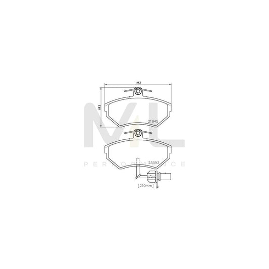 Hella 8DB 355 018-451 Brake Pad Set With Integrated Wear Warning Contact, With Brake Caliper Screws
