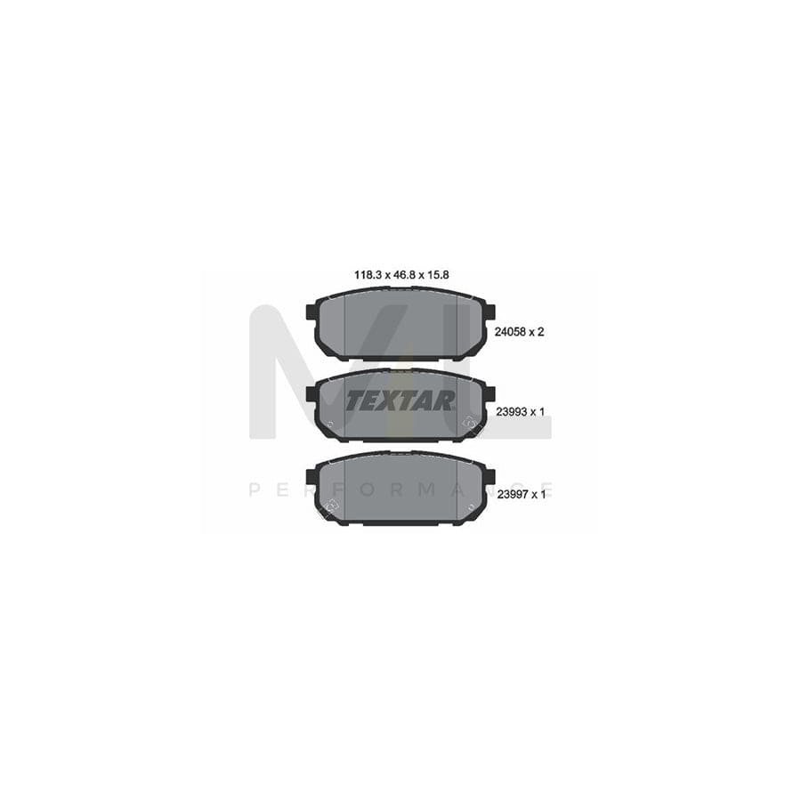 TEXTAR 2405801 Brake pad set for KIA Sorento I (JC) with acoustic wear warning | ML Performance Car Parts