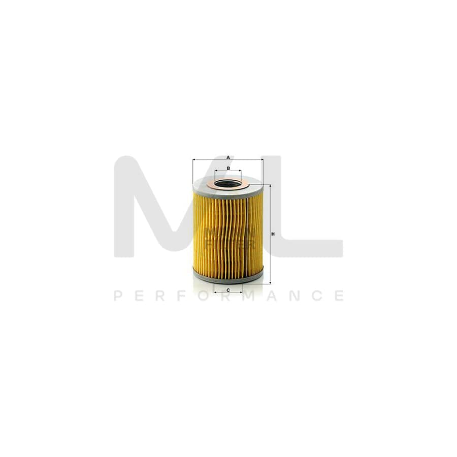MANN-FILTER H 1038 x Oil Filter with seal, Filter Insert