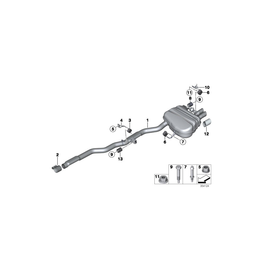 Genuine BMW 18307629933 F10 F11 Bracket, Resonator, Rear Left (Inc. 528iX, 528i & 520i) | ML Performance US
