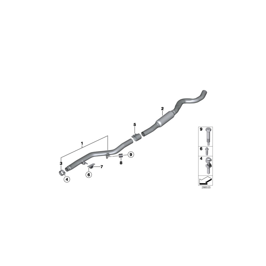 Genuine BMW 18307627141 F30 F31 F36 Front Pipe (Inc. 320iX & 420iX) | ML Performance US