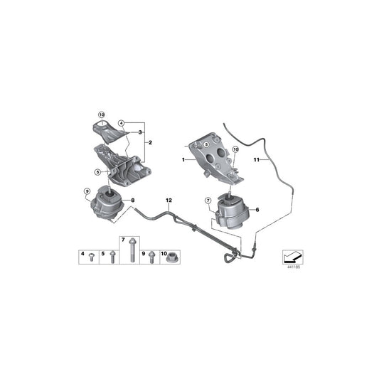 Genuine BMW 22116856182 F15 F16 Engine Supporting Bracket, Right (Inc. X6 28iX, X5 28iX & X5 40eX) | ML Performance US