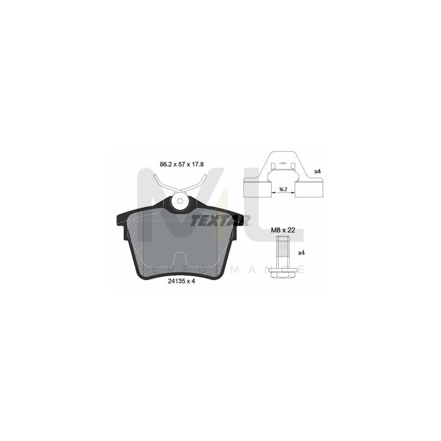 TEXTAR 2413501 Brake pad set not prepared for wear indicator | ML Performance Car Parts