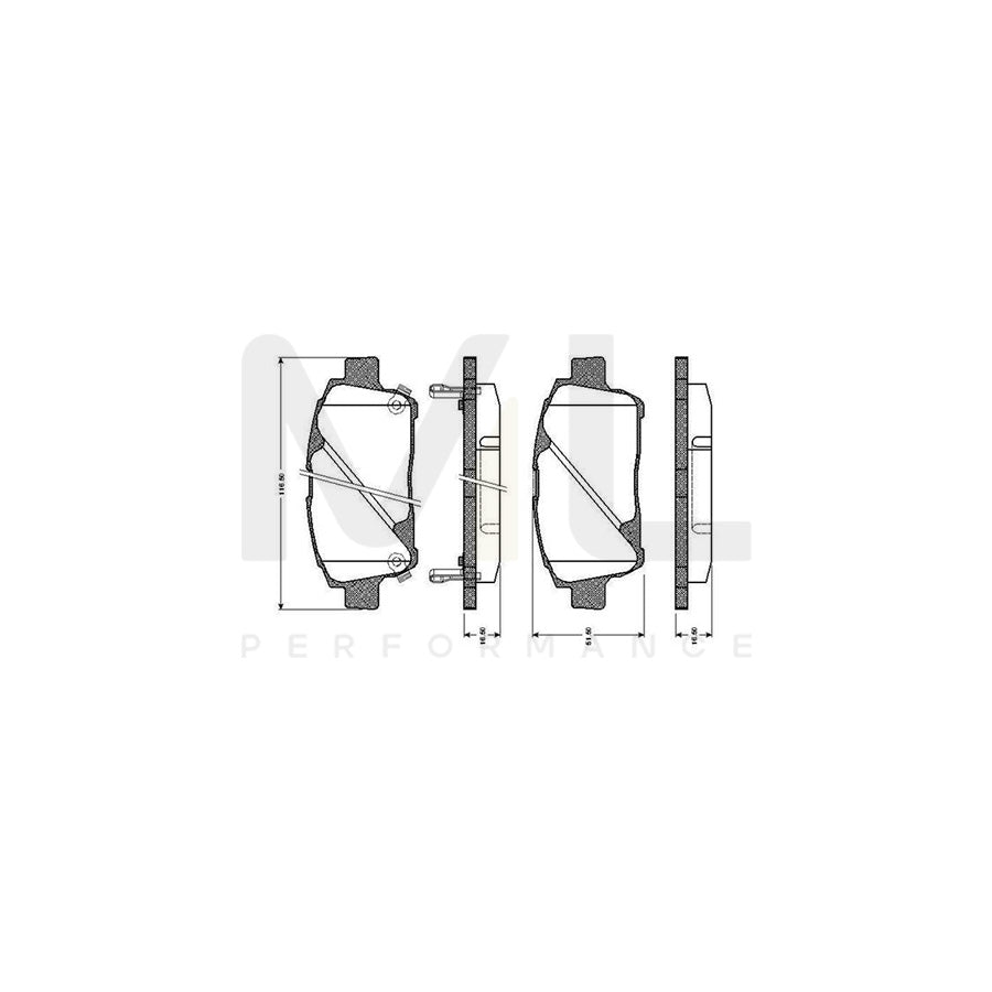 Bosch 0986Tb2367 Brake Pad Set Excl. Wear Warning Contact, With Accessories  | ML Performance Car Parts