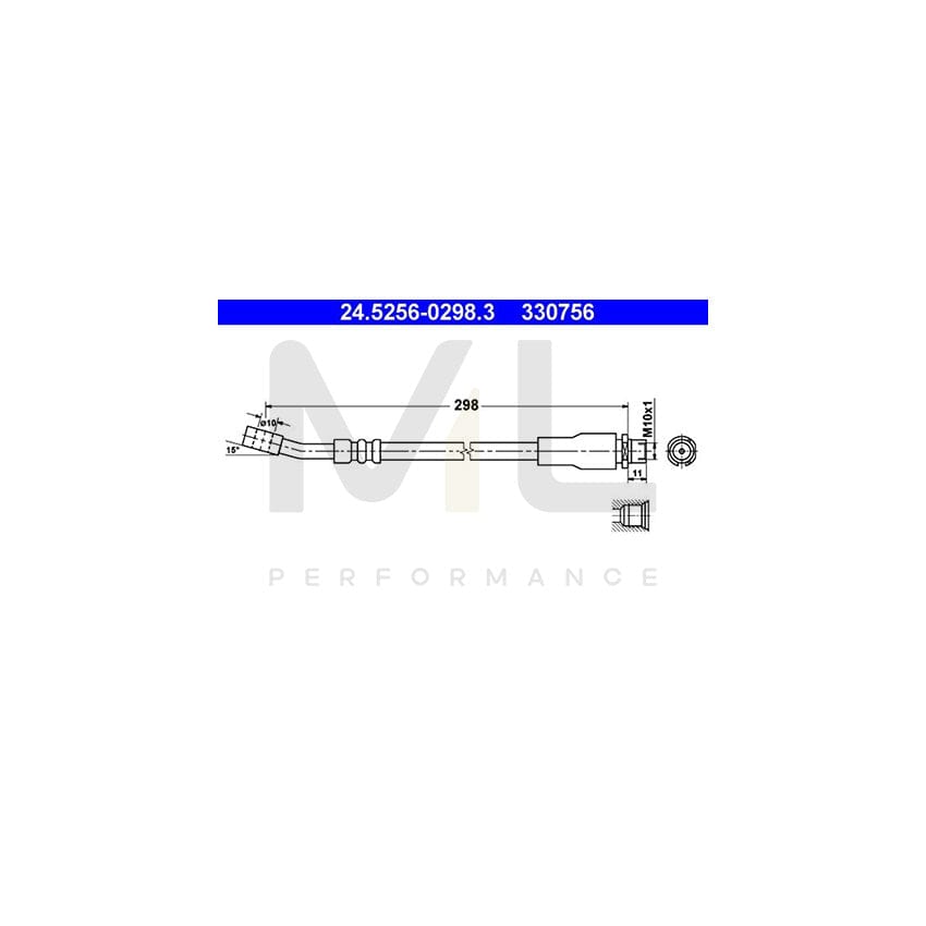 ATE 24.5256-0298.3 Brake Hose 298mm, M10x1