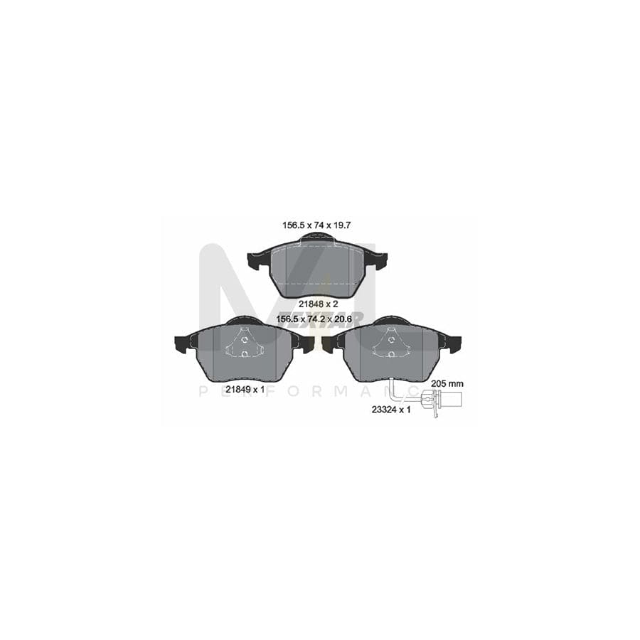 TEXTAR 2184903 Brake pad set with integrated wear warning contact | ML Performance Car Parts