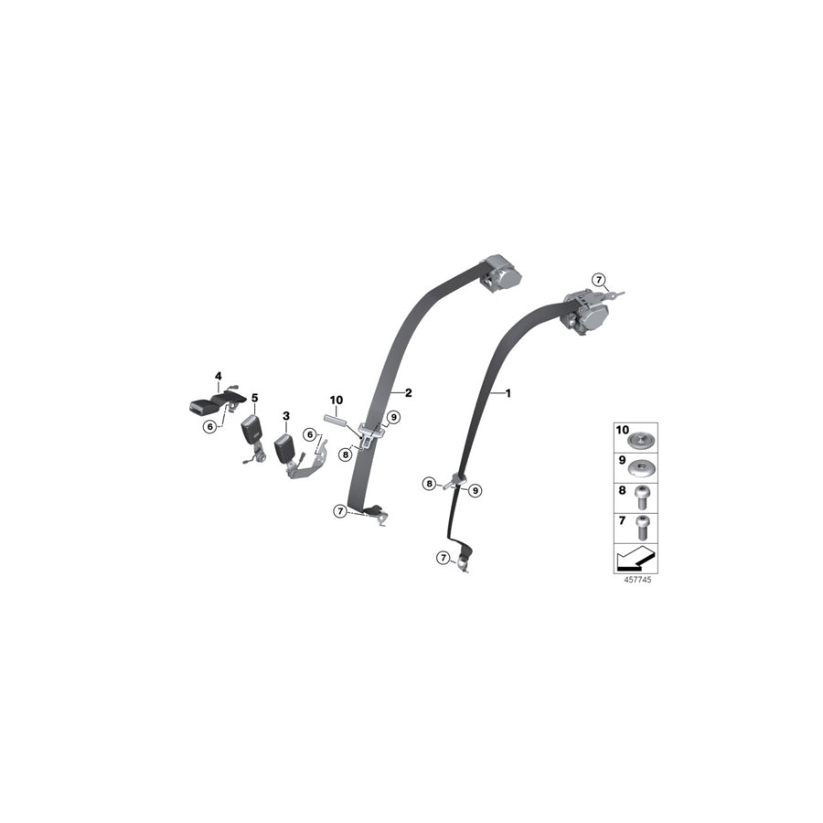 Genuine BMW 72117356624 G12 RR11 G11 Lower Belt Rear Right SCHWARZ (Inc. 740eX, Phantom EWB & 740LdX) | ML Performance US Car Parts