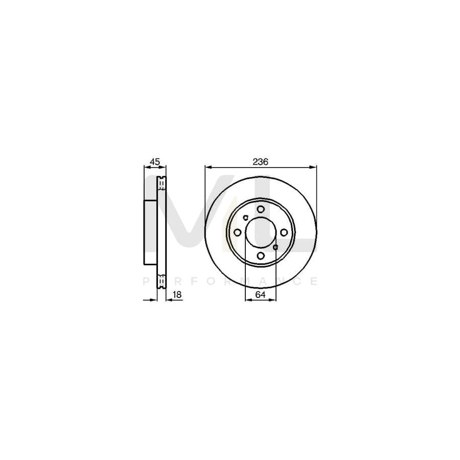 BOSCH 0 986 478 572 Brake Disc Vented, Oiled | ML Performance Car Parts