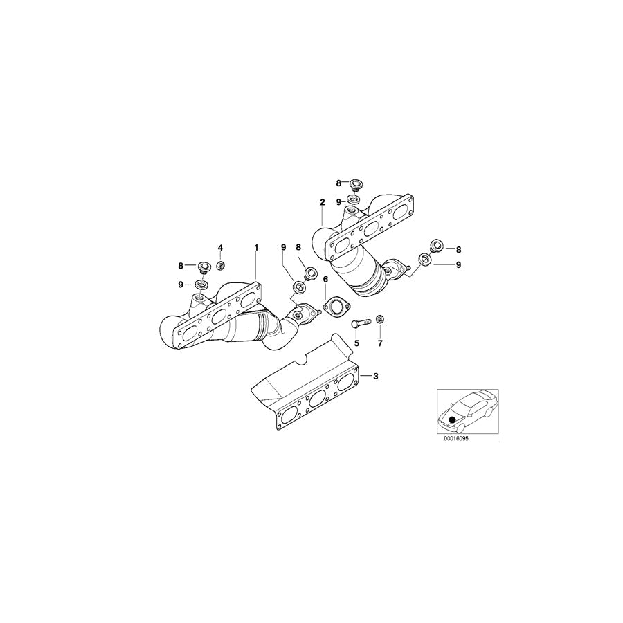 Genuine BMW 18407518674 E85 E83 E46 Rp-Exhaust Manifold With Catalytic Conv. ZYL. 4-6 (Inc. 330Ci, X3 3.0i & 330xi) | ML Performance US