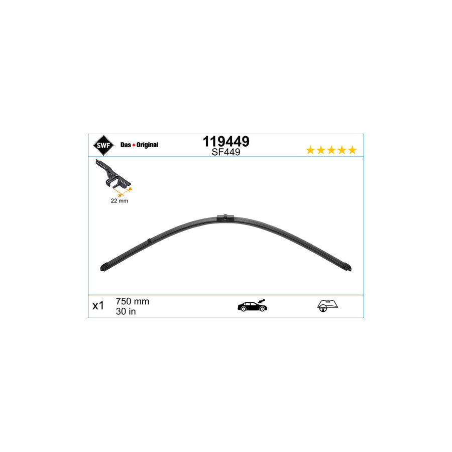 Swf Visioflex 119449 Wiper Blade For Audi A2 (8Z0) | ML Performance US Car Parts