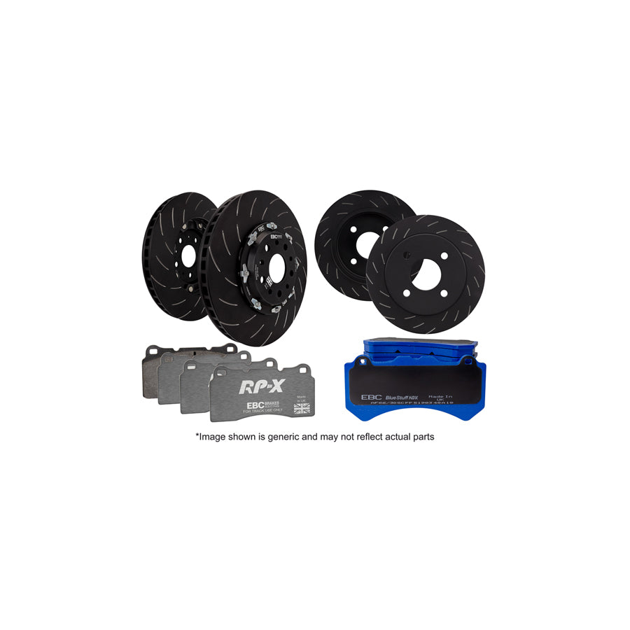 EBC P2DK034RPX Ford Focus Mk3 Full Vehicle Kit Special Finish RPX Full Race Pads & 2-Piece Fully-Floating Discs - ATE Caliper 1 | ML Performance US Car Parts