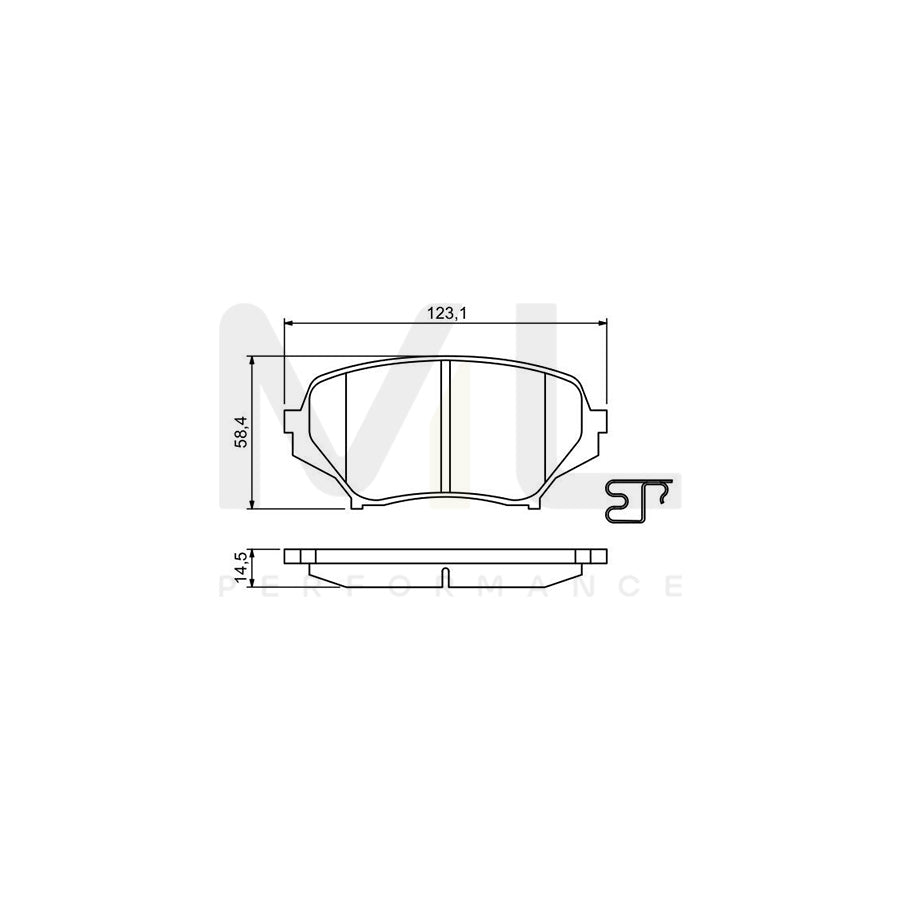 Bosch 0986494188 Brake Pad Set For Mazda Mx-5 Iii (Nc) With Acoustic Wear Warning, With Anti-Squeak Plate BP1308 | ML Performance Car Parts