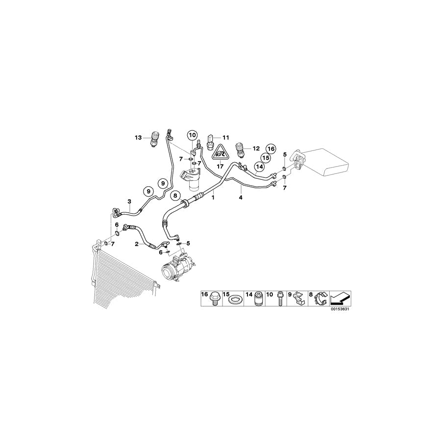 Genuine BMW 64536909237 E85 Dryer-Expansion Valve Pipe (Inc. Z4 2.2i, Z4 2.0i & Z4 2.5i) | ML Performance US