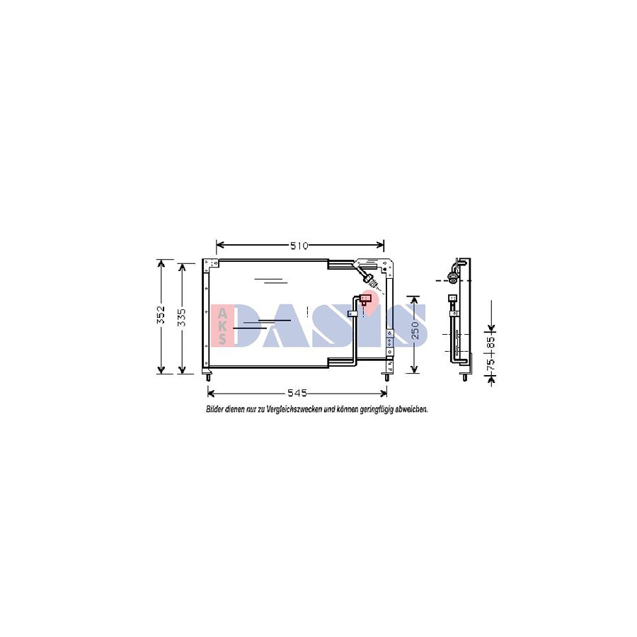 AKS Dasis 112004N Air Conditioning Condenser for Mazda 323