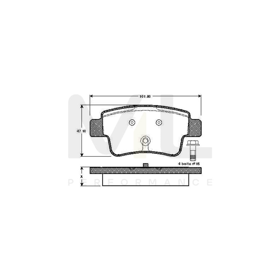 Bosch 0986Tb2973 Brake Pad Set Excl. Wear Warning Contact, With Bolts, With Accessories  | ML Performance Car Parts