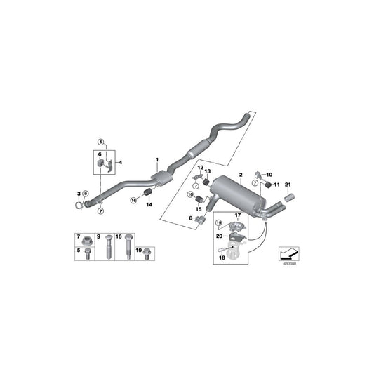 Genuine BMW 18308689374 F34 Rp-Catalytic Conv. With Center Muffler (Inc. 330iX) | ML Performance US