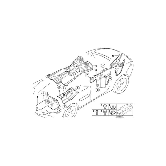 Genuine BMW 51488234106 E52 Heat Shield, Engine Mount, Right (Inc. ALPINA V8 & Z8) | ML Performance US Car Parts