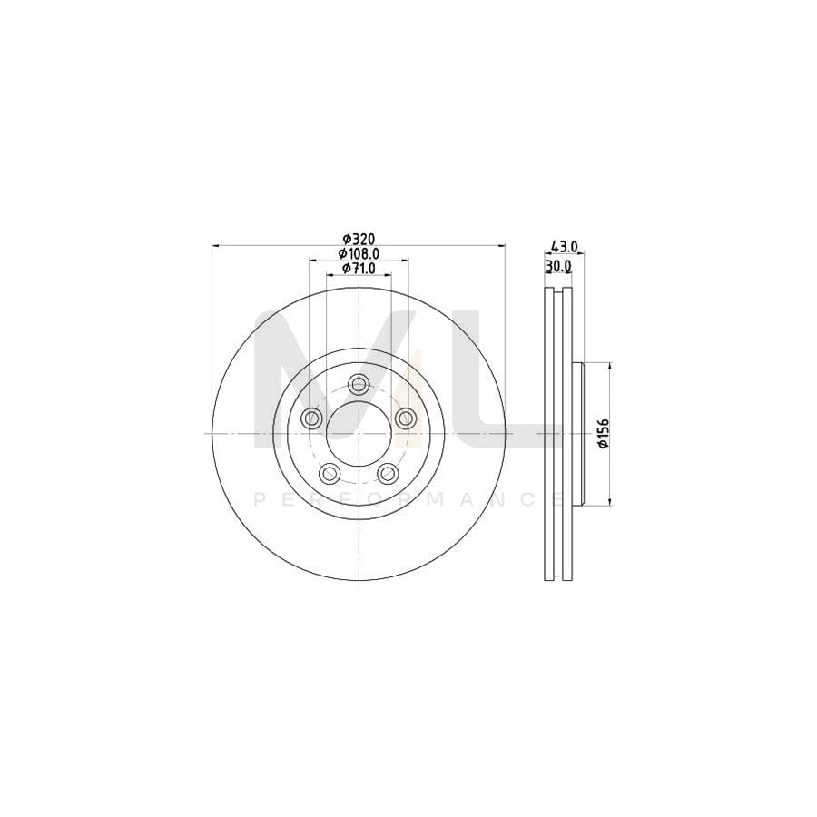 HELLA PRO High Carbon 8DD 355 128-691 Brake Disc Internally Vented, Coated, High-carbon, without wheel hub, without wheel studs
