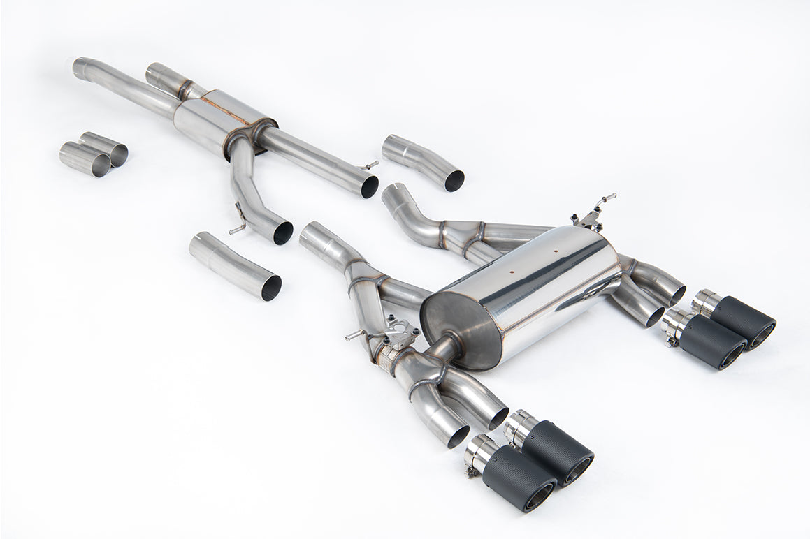 MillTek SSXBM1063 BMW F80 M3 Cat-Back (Race) with Carbon Tips