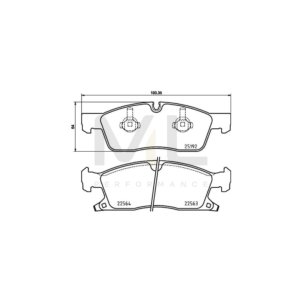 Brembo P 37 022 Brake Pad Set For Jeep Grand Cherokee Iv (Wk, Wk2) With Acoustic Wear Warning | ML Performance Car Parts