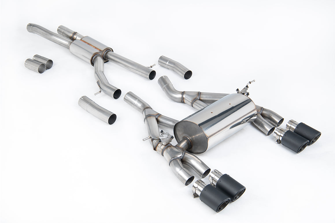 MillTek SSXBM1062 BMW F80 M3 Cat-Back with Carbon Tips - EC Approved