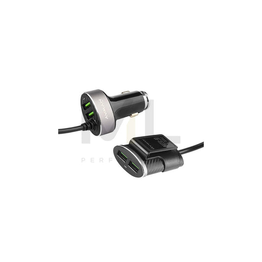 CARMOTION 63009 In-car charger 1m, Number of inlets/outlets: 4, with pipe, Black