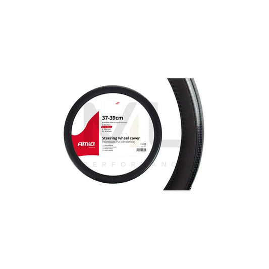AMiO SWC-18 01695 Steering wheel cover Black, Ø: 37-39cm, Leatherette