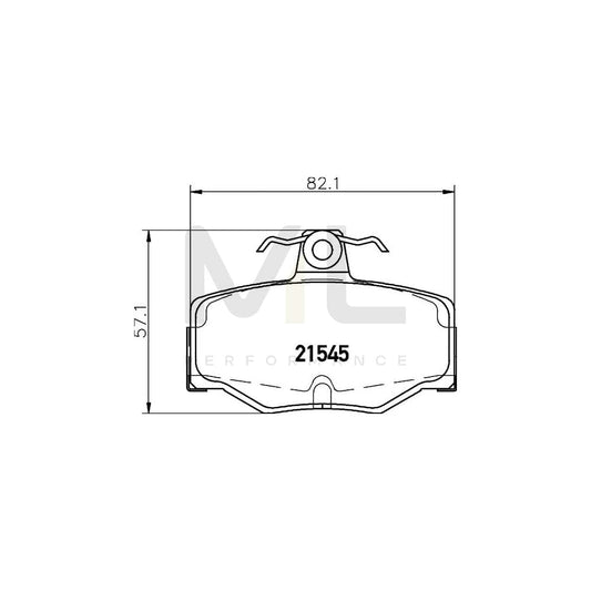 Hella 8DB 355 018-021 Brake Pad Set Not Prepared For Wear Indicator, With Brake Caliper Screws