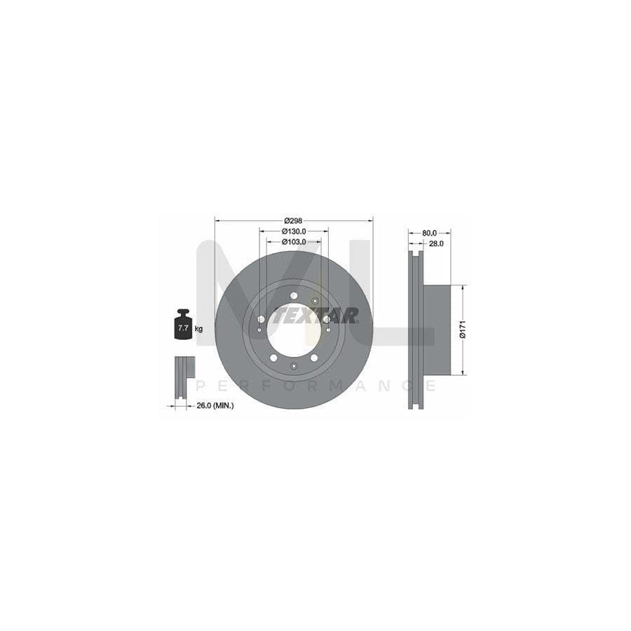 TEXTAR 92064600 Brake Disc for PORSCHE 911 Internally Vented, without wheel hub, without wheel studs | ML Performance Car Parts