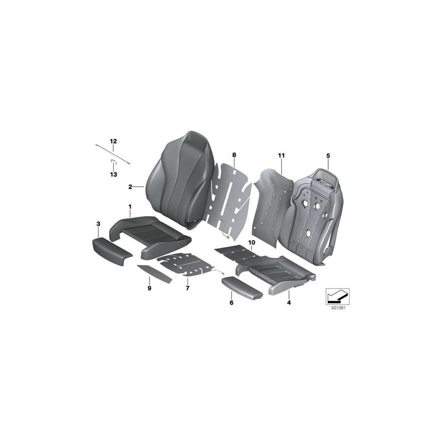 Genuine BMW 52109483405 G16 Cover For Comfort Backrest,Leather Left SCHWARZ (Inc. 840i, 840iX & 840dX) | ML Performance US Car Parts