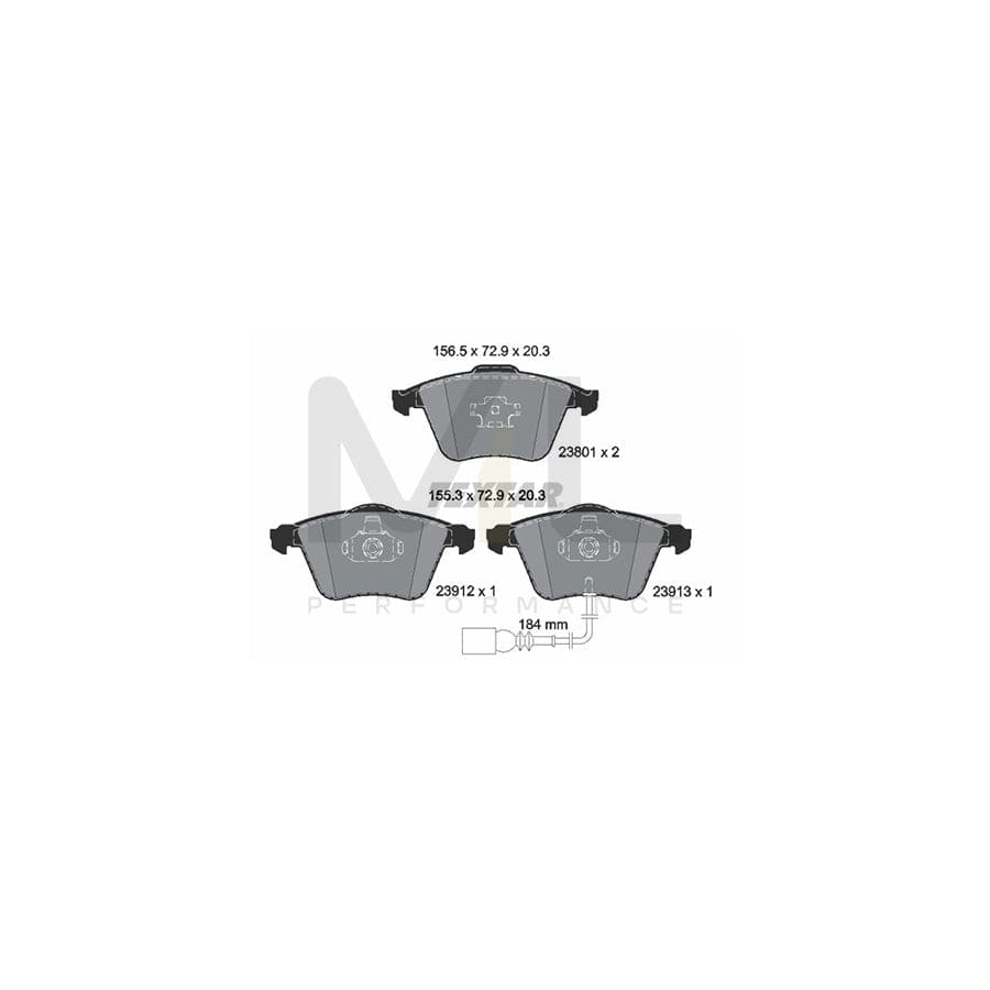 TEXTAR 2380101 Brake pad set with integrated wear warning contact | ML Performance Car Parts