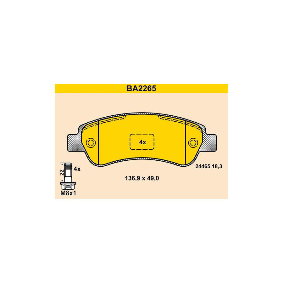 Barum Ba2265 Brake Pad Set