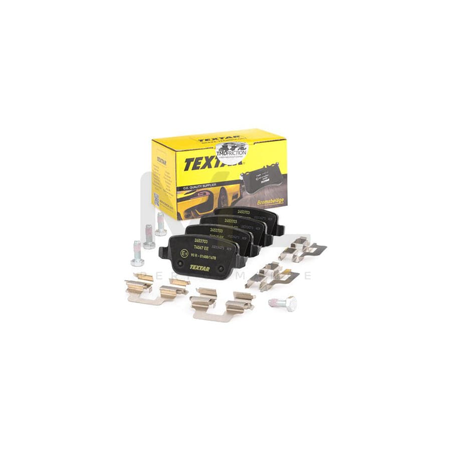 TEXTAR 2453703 Brake pad set not prepared for wear indicator, with brake caliper screws, with accessories | ML Performance Car Parts
