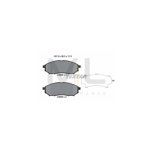 TEXTAR 2369803 Brake pad set with acoustic wear warning | ML Performance Car Parts