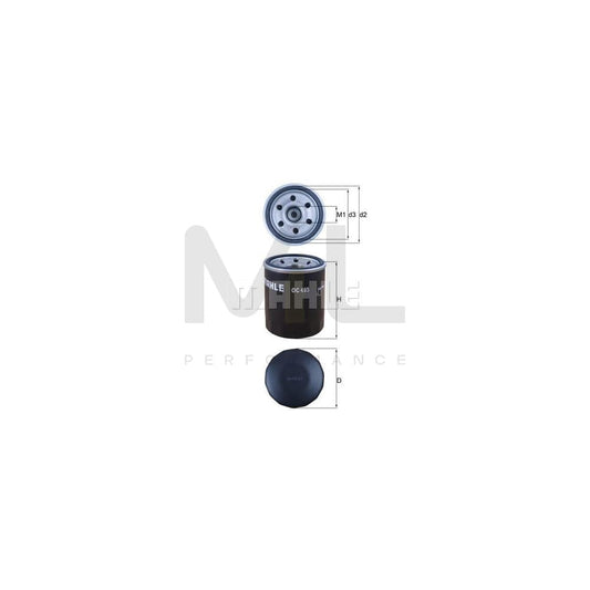 MAHLE ORIGINAL OC 495 Oil Filter Spin-on Filter, with one anti-return valve | ML Performance Car Parts