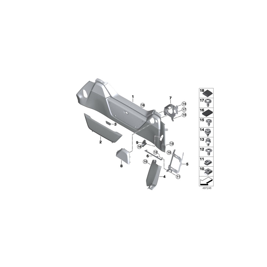 Genuine BMW 51477939573 I15 Folding Pocket Partition Wall ELFENBEINWEISS (Inc. i8) | ML Performance US Car Parts