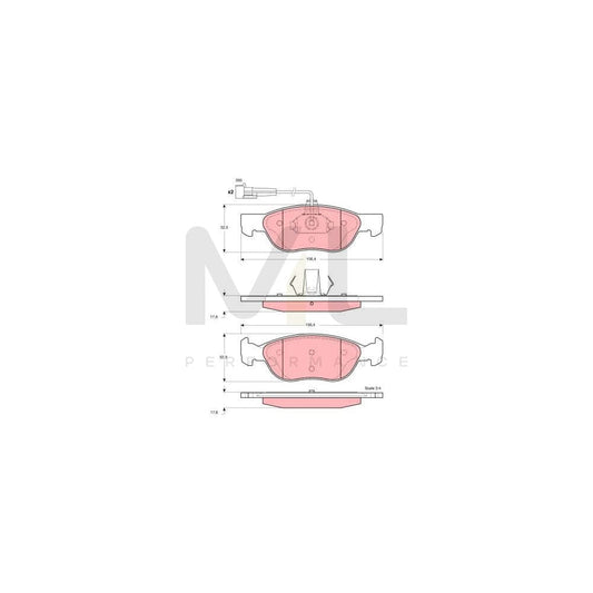 TRW Gdb1364 Brake Pad Set For Alfa Romeo 145 (930) Incl. Wear Warning Contact | ML Performance Car Parts