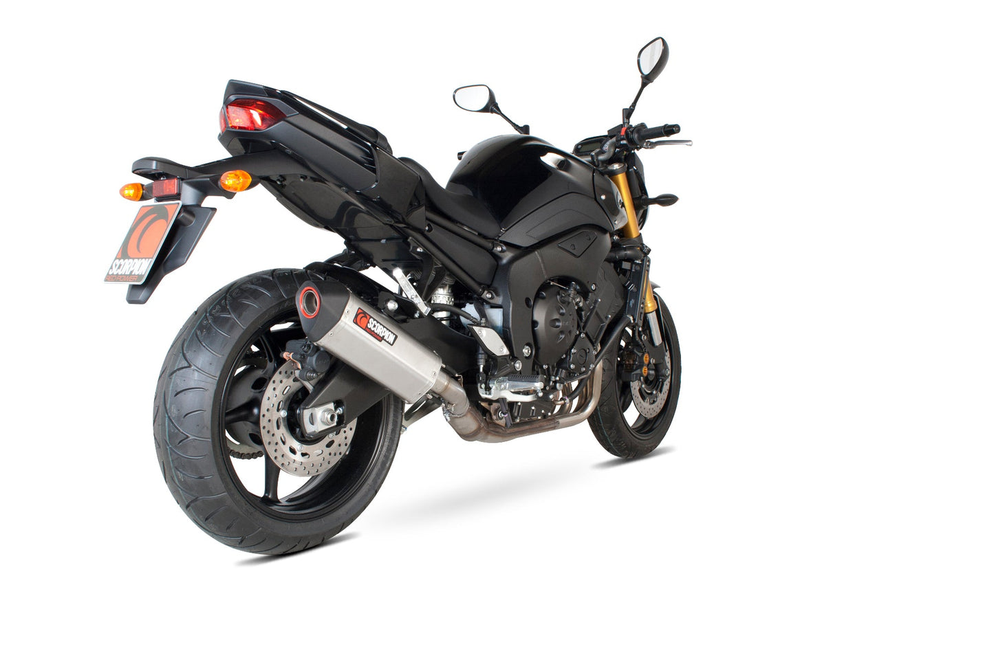 Scorpion RYA87SEO Yamaha Serket Parallel Slip-On - Brushed Stainless Steel Sleeve (FZ8 / Fazer 8 ) | ML Performance US US