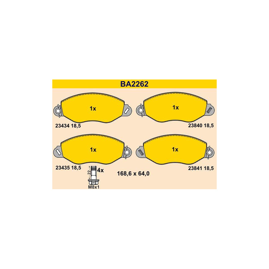 Barum Ba2262 Brake Pad Set for Ford Transit