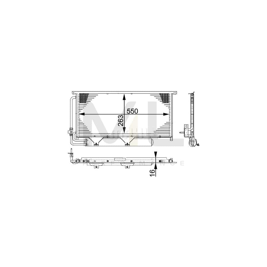 MAHLE ORIGINAL AC 663 000P Air conditioning condenser for SMART ROADSTER with dryer | ML Performance Car Parts