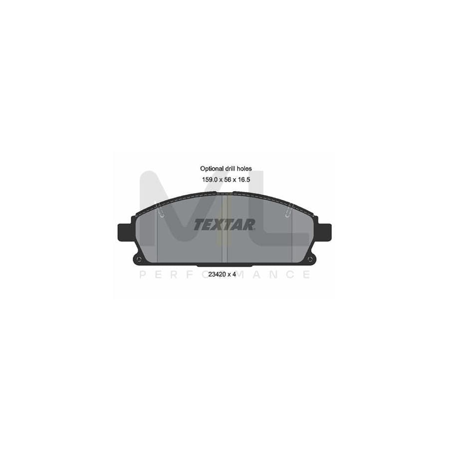 TEXTAR 2342004 Brake pad set for NISSAN X-Trail (T30) not prepared for wear indicator | ML Performance Car Parts