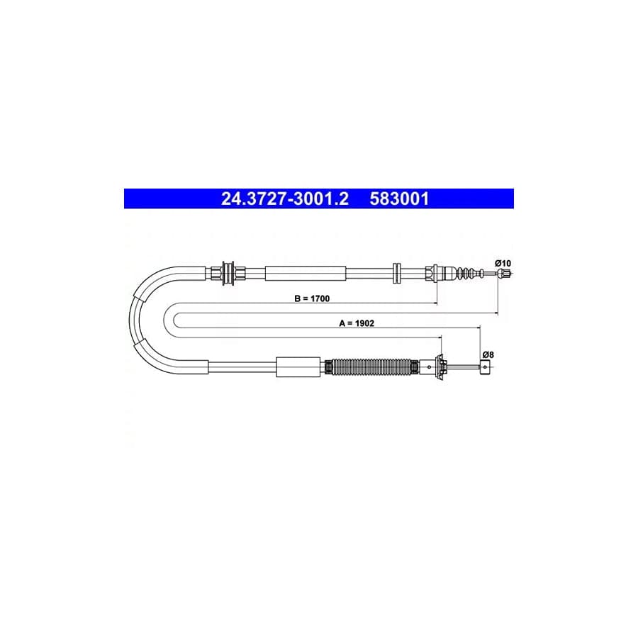 ATE 24.3727-3001.2 Hand Brake Cable